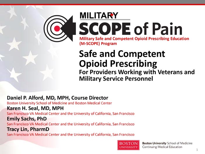 Safe and Competent Opioid Prescribing for Providers Working with Veterans and Military Service Personnel