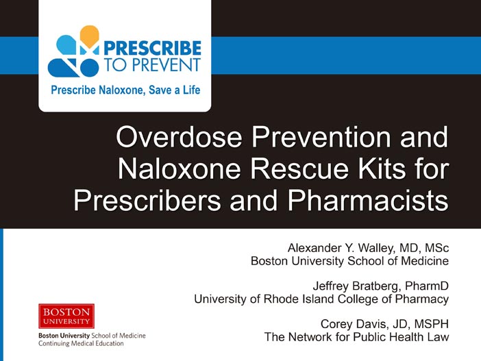 Overdose Prevention and Naloxone Rescue Kits for Prescribers and Pharmacists